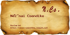 Nánai Csendike névjegykártya